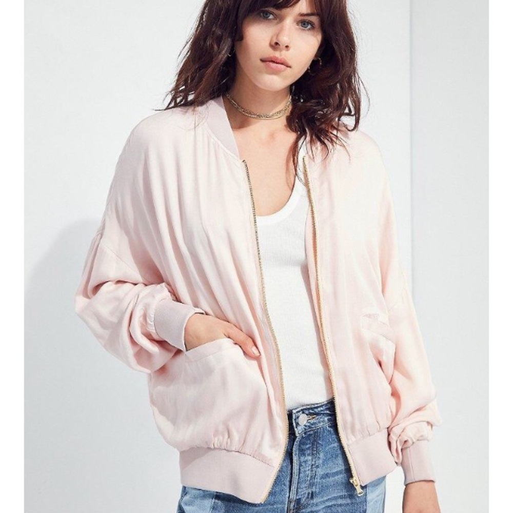 UO eve dolman pink bomber jacket
